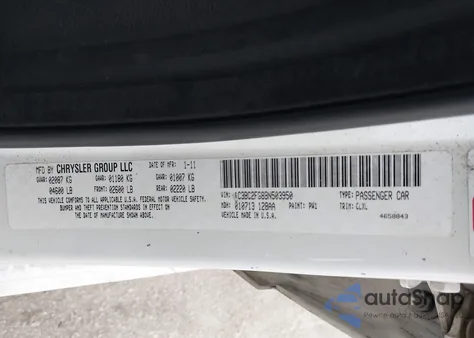 2011 Chrysler 200 Limited из США, поврежденный, VIN 1C3BC2FG8BN503950